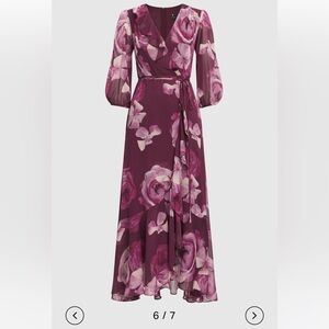 Elegant Floral Maxi Dress in Plum